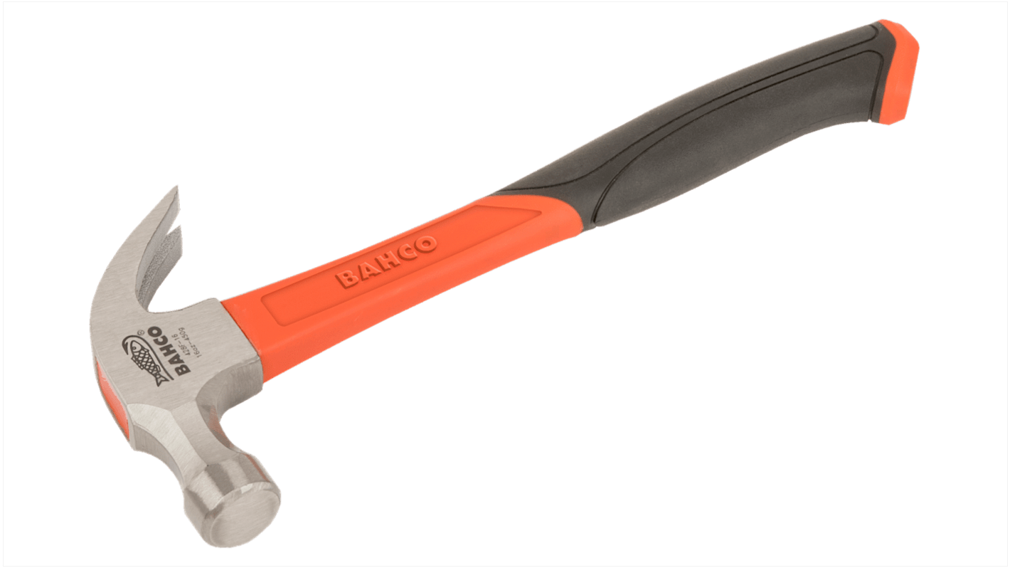 Bahco Hammer, Klauenhammer Rund aus Stahl Fiberglas-Stiel 454g 335 mm