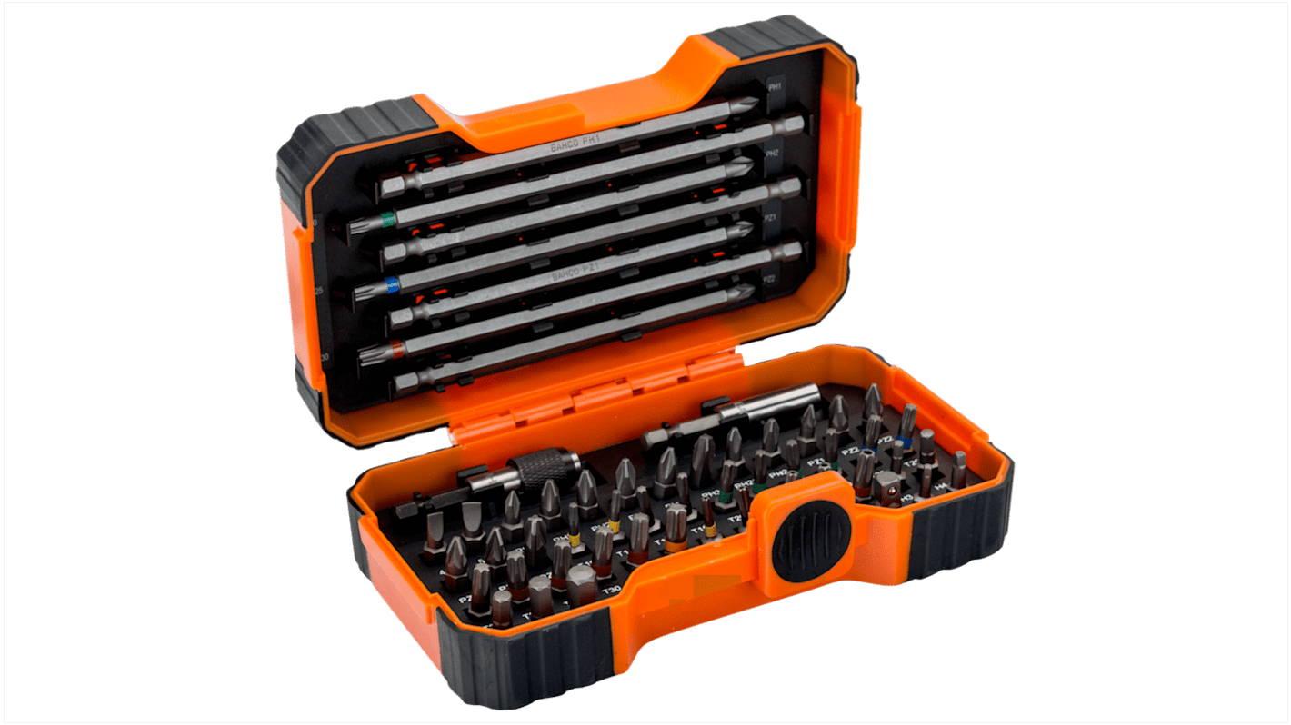 Set inserti per cacciaviti Bahco, 54 pezzi (Esagonale, Phillips, Pozidriv, a taglio, Torx)