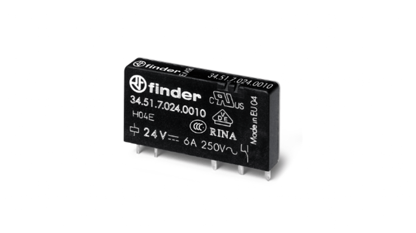 Finder 34 Series Industrial Relay, PCB Mount, Plug In