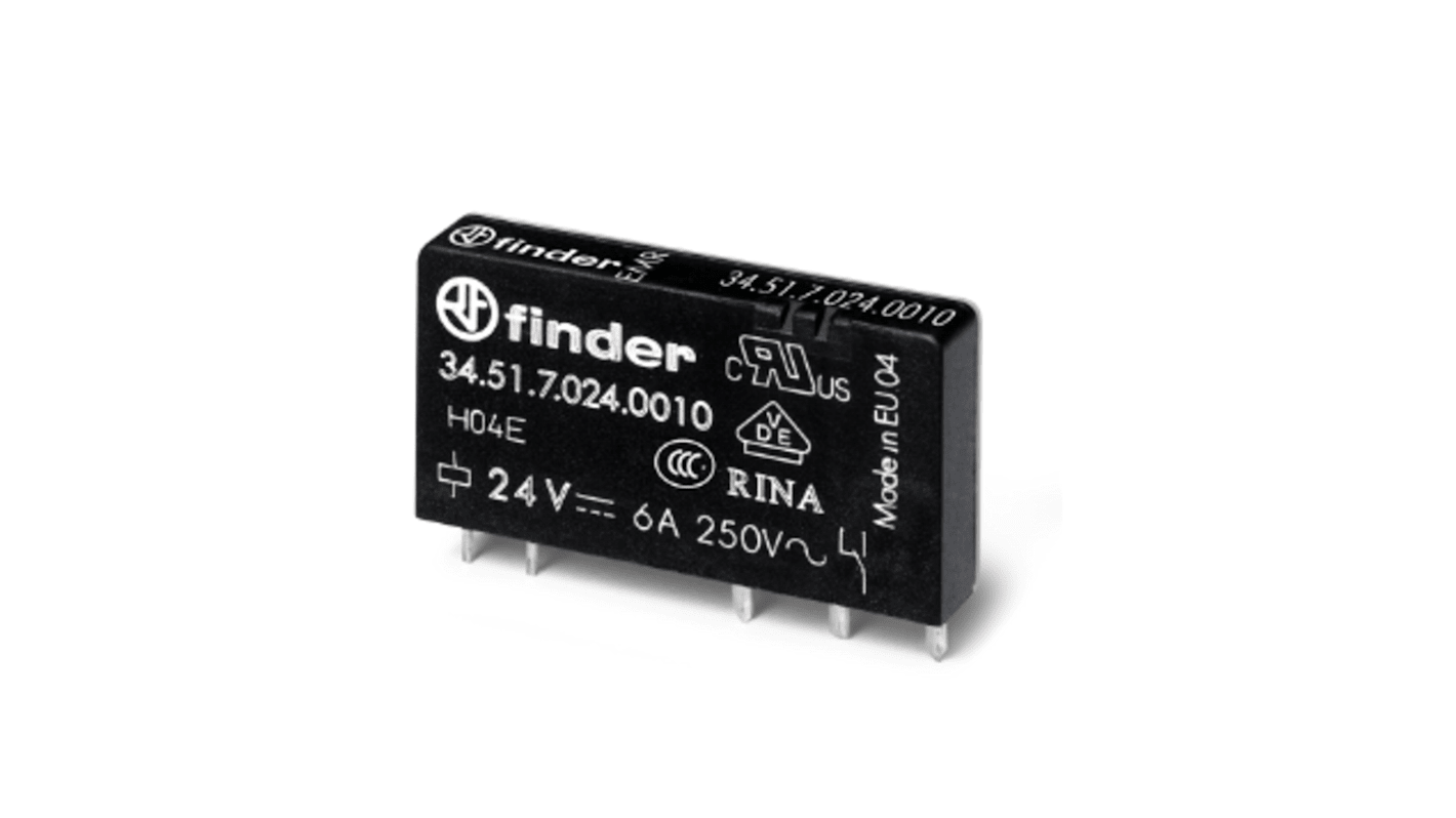 345170245010 | Finder 34 Series Industrial Relay, DIN Rail Mount | RS