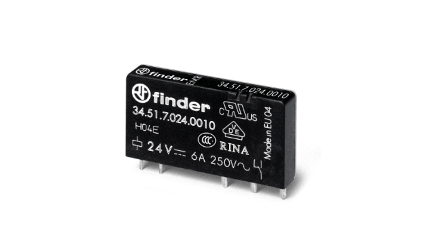 Finder 34 Series Industrial Relay, DIN Rail Mount