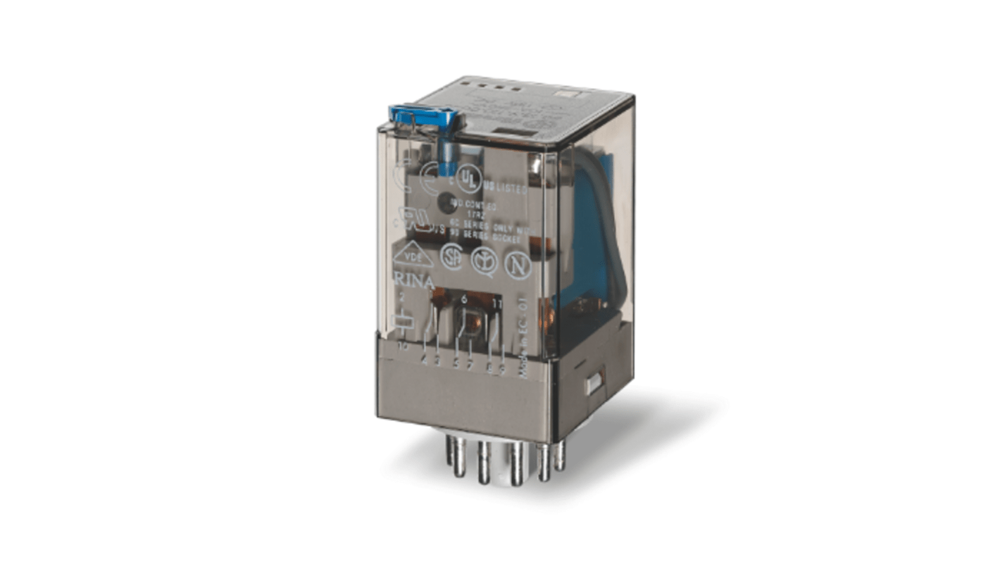 Finder Plug-In Mount Relay, 10A Switching Current