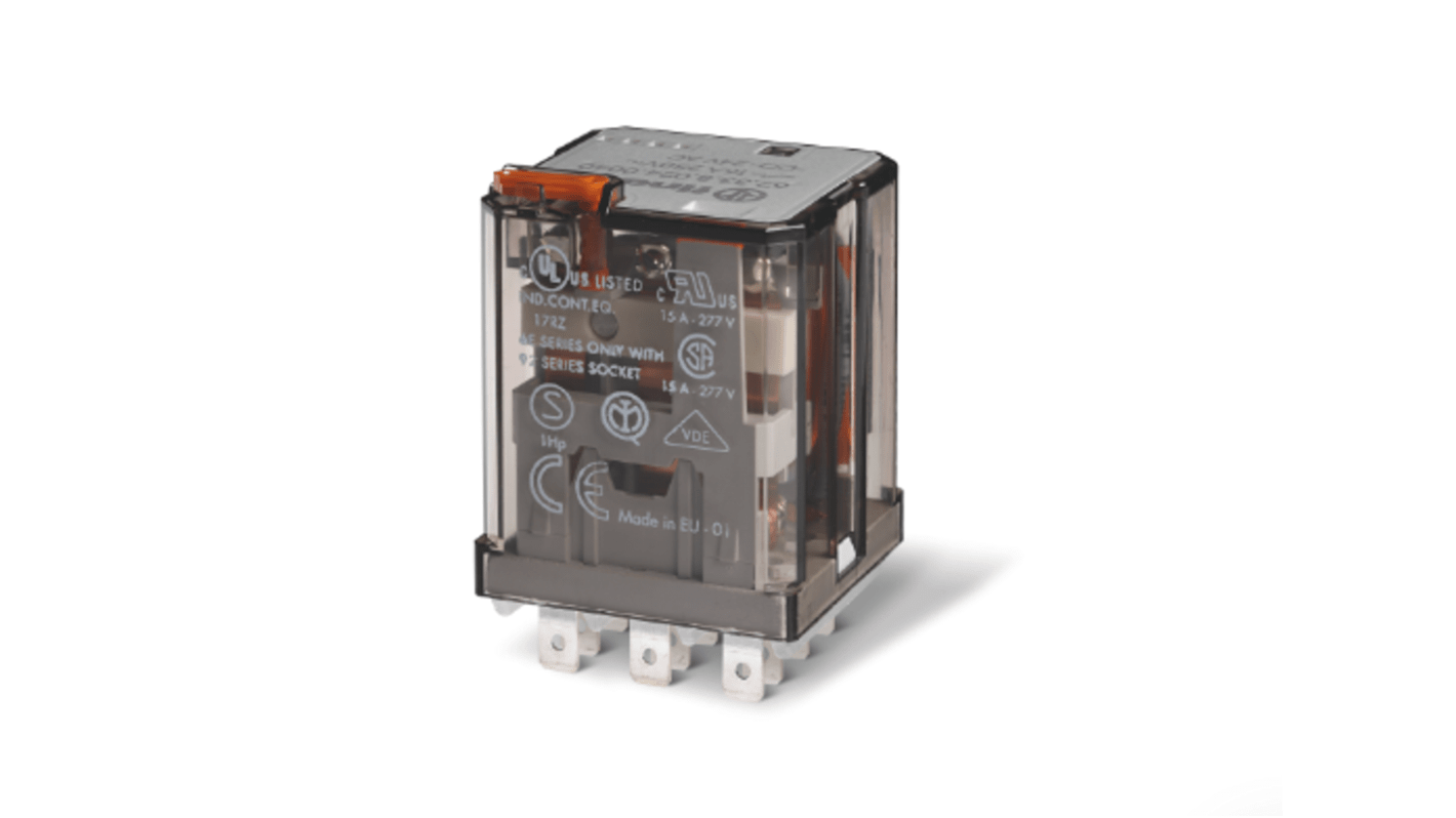 Finder Plug-In Mount Power Relay, 24V dc Coil, 16A Switching Current