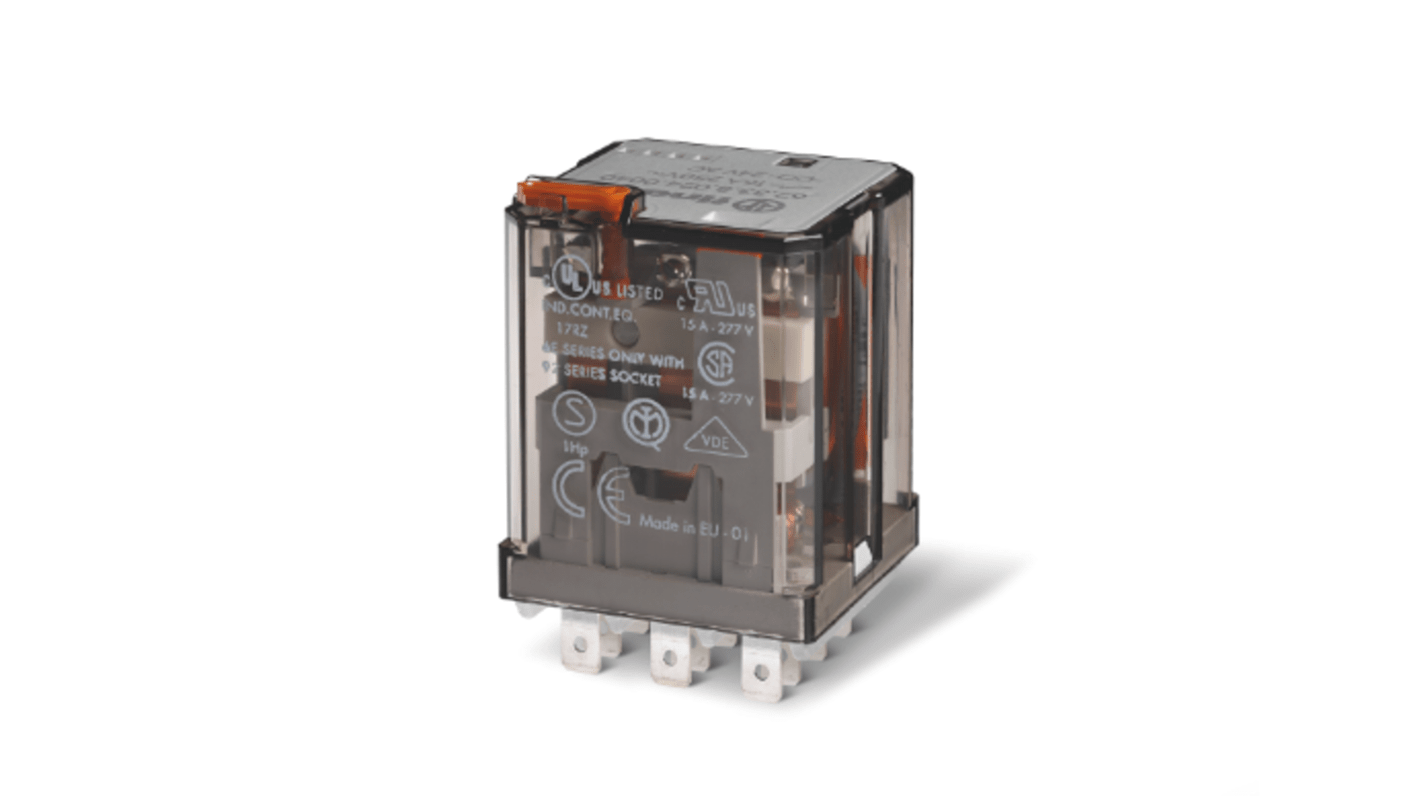 623391250040 Finder PlugIn Mount Power Relay, 125V dc Coil, 16A