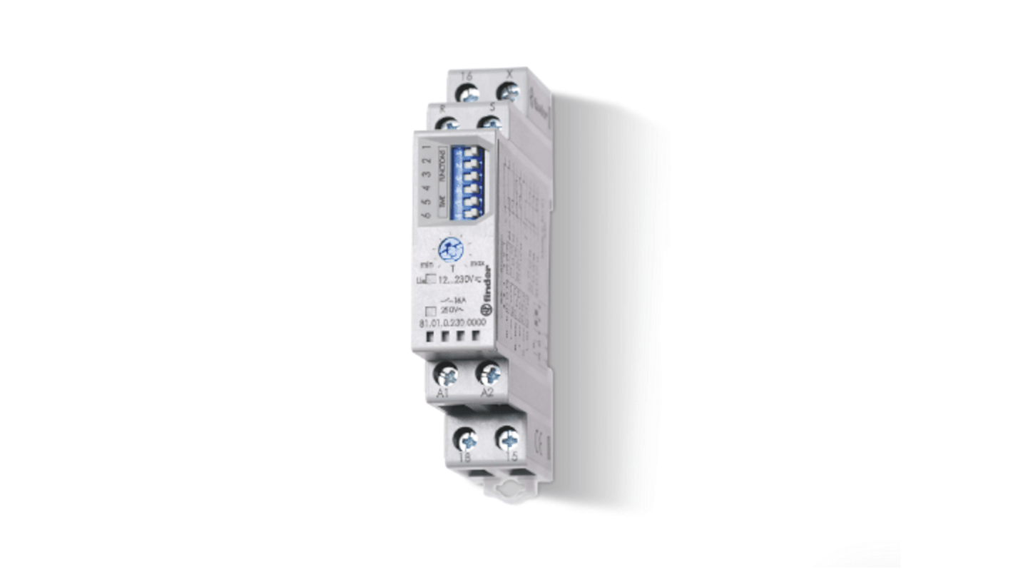 Finder DIN Rail Mount Multi timer, 230V ac/dc, 0.1 → 10h, 7, Multi Function-Function, SPDT