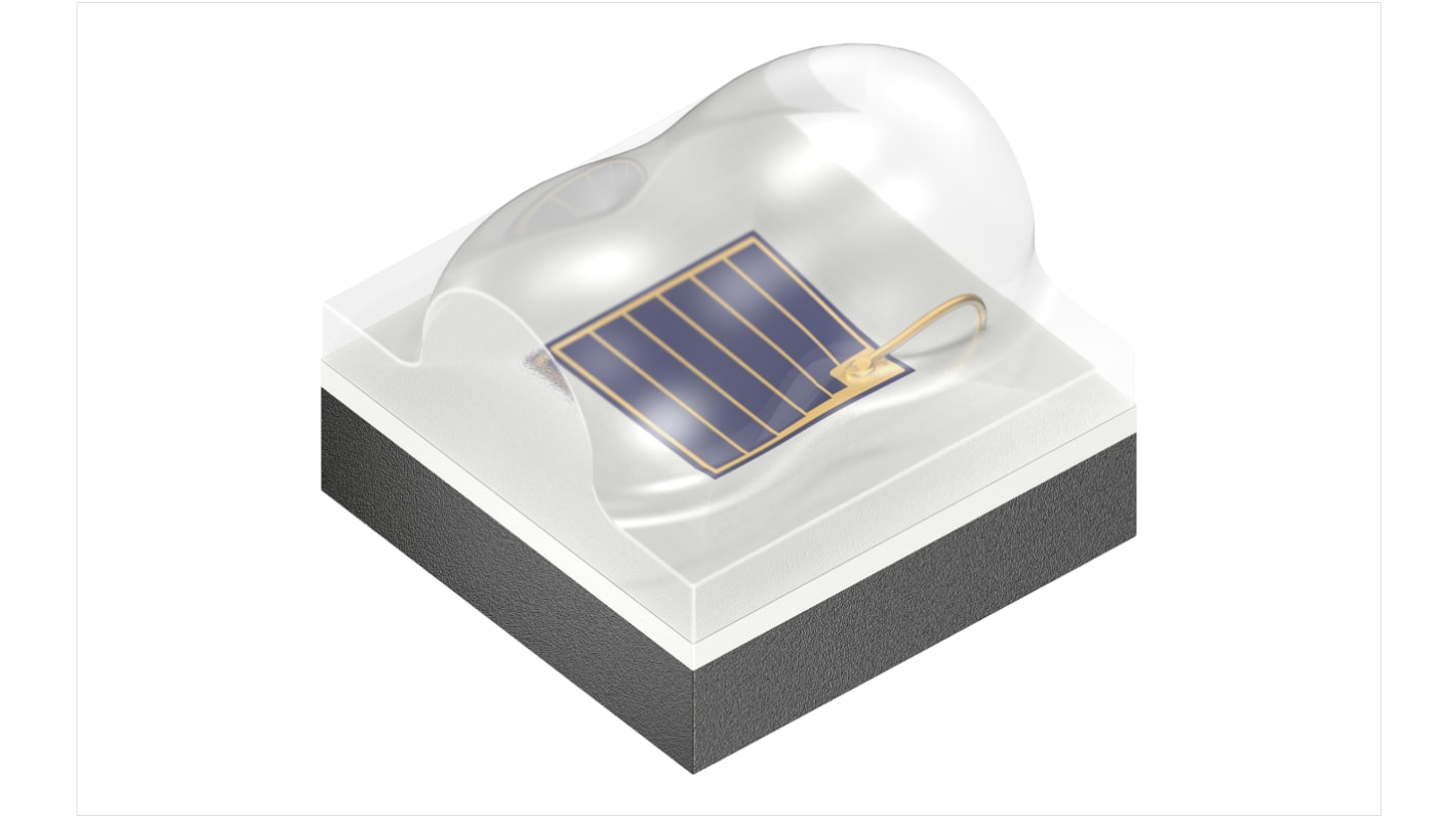 Diodo emisor IR de alta potencia ams OSRAM, λ 950nm, 400mW/sr, 1.150mW, encapsulado Lente de cúpula 1210, mont. SMD