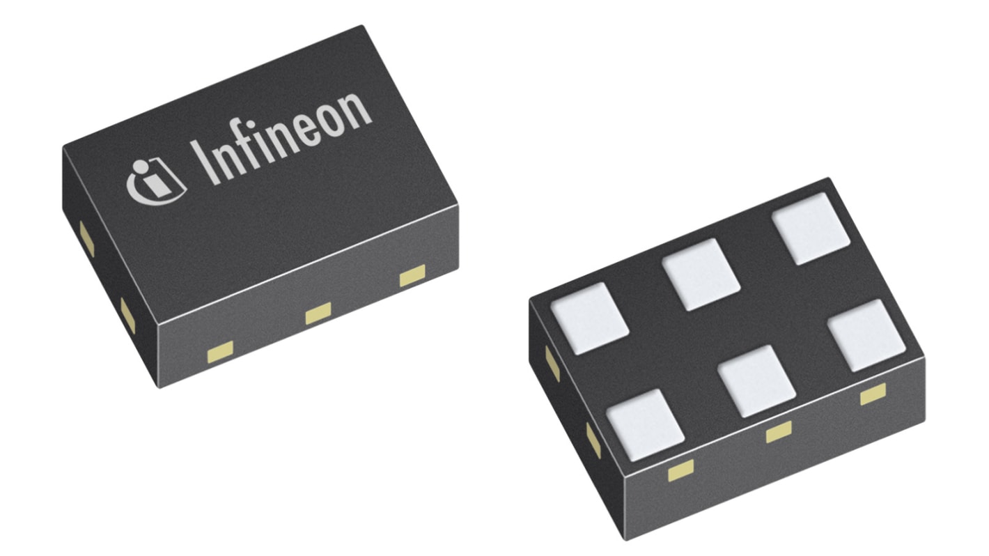 Infineon BGA524N6E6327XTSA1 RF erősítő, típusa:(Alacsony zajszintű), 19,6 dB 1615 MHz, 6-tüskés TSNP-6