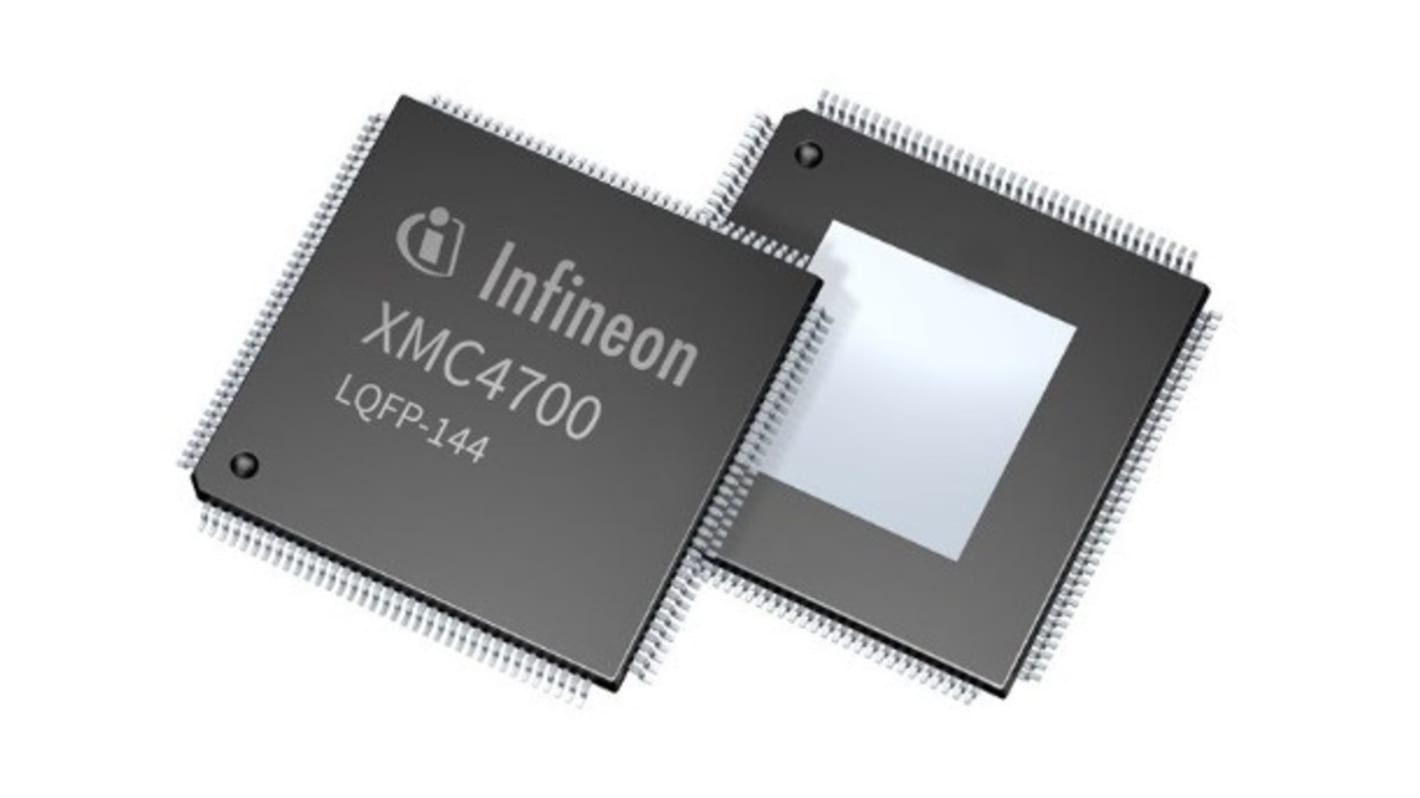 Microcontrollore Infineon, ARM Cortex M4, LQFP, XMC4000, 144 Pin, Montaggio superficiale