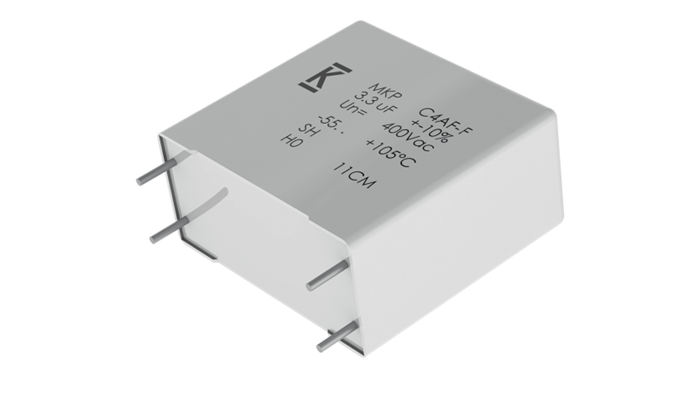 KEMET C4AF Film Capacitor, 400V ac, 10%, 3μF, Through Hole