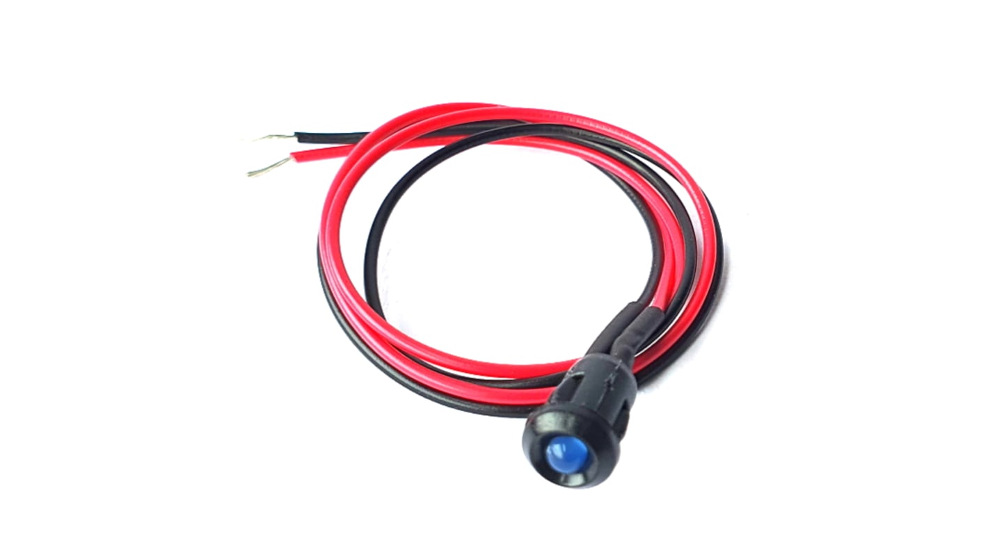 CML Innovative Technologies TA30XXXX Series Blue Panel Mount Indicator, 2.9V dc, 6mm Mounting Hole Size, Lead Wires