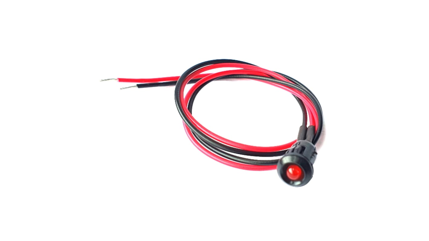 CML Innovative Technologies TA30XXXX Series Red Panel Mount Indicator, 24V dc, 6mm Mounting Hole Size, Lead Wires