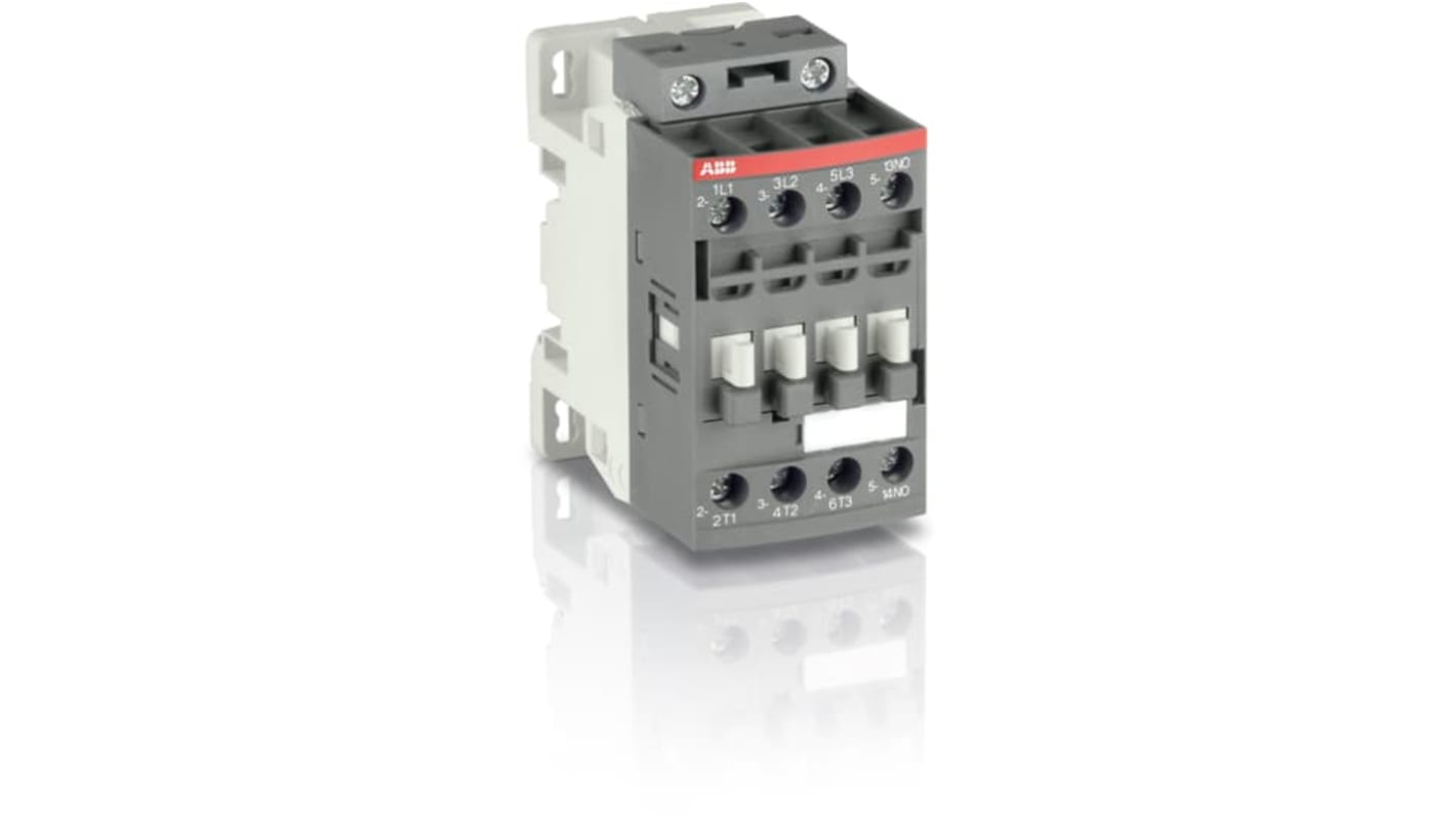 Contattore Controllo motori ABB, serie 1SBL1, 3 poli, 1 NC, 3 NA, 4 A, 5,5 kW, bobina 48 → 130 V