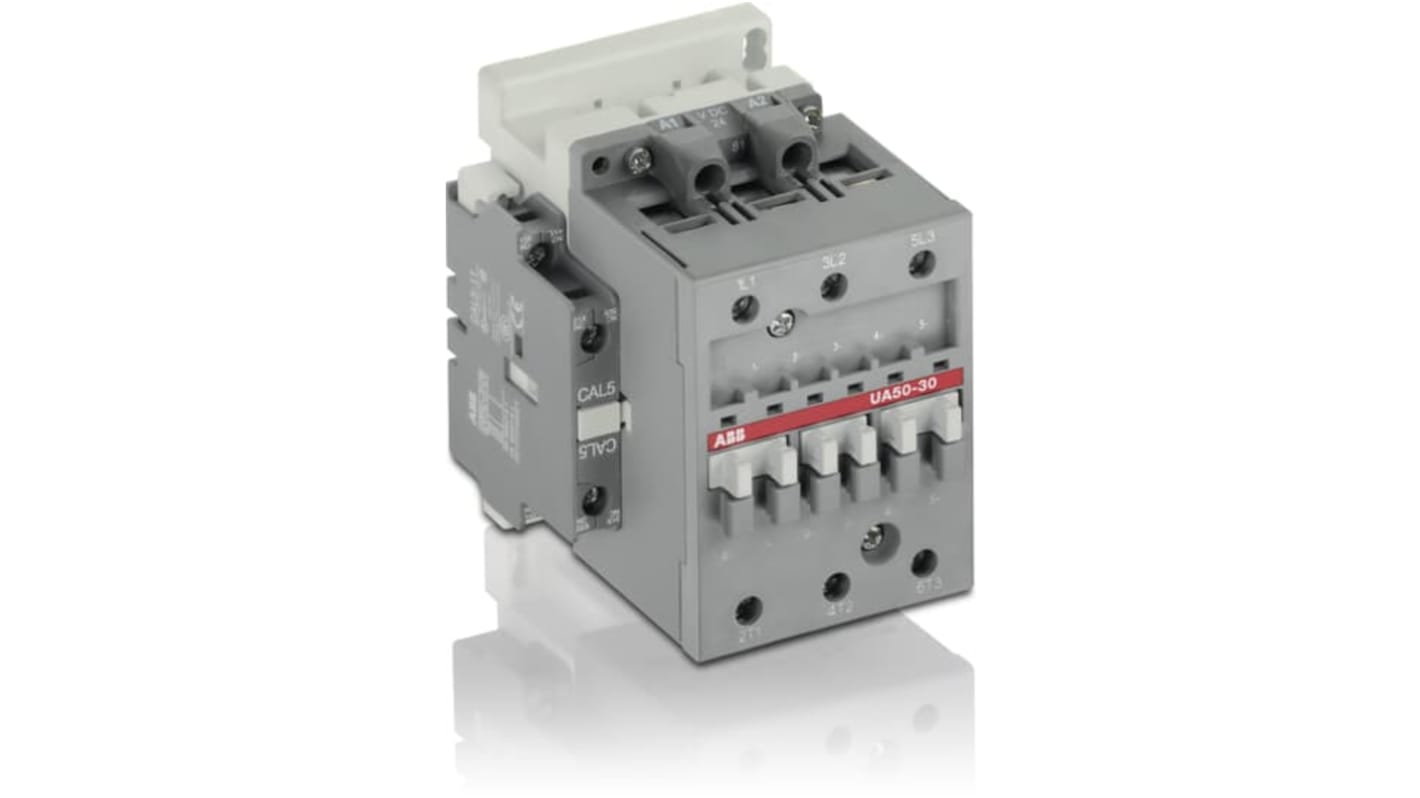 ABB UA 1SBL3 Contactor, 110 V Coil, 3-Pole, 4 A, 1 NC, 4 NO