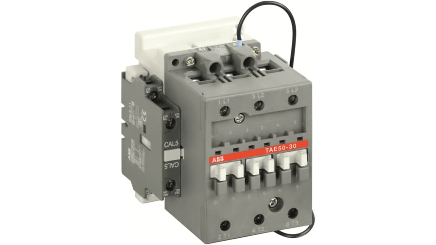 Contattore Controllo motori ABB, serie 1SBL3, 3 poli, 1 NC, 4 NA, 4 A, 30 kW, bobina 152 → 264 V c.c.