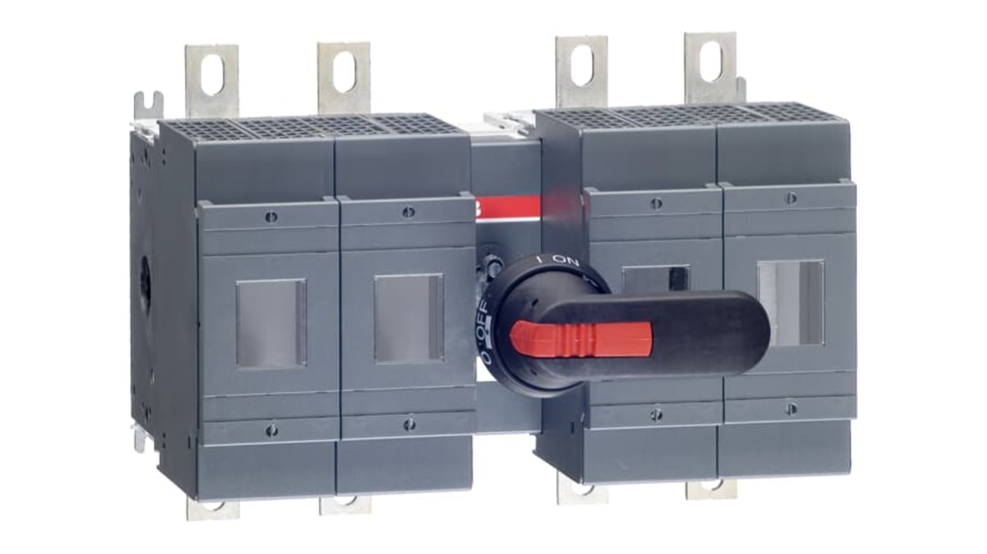 Interruptor seccionador con fusible ABB Bastidor cerrado, 400A, 4, Fusible NH0, NH1, NH2 400A OS400 1SCA0