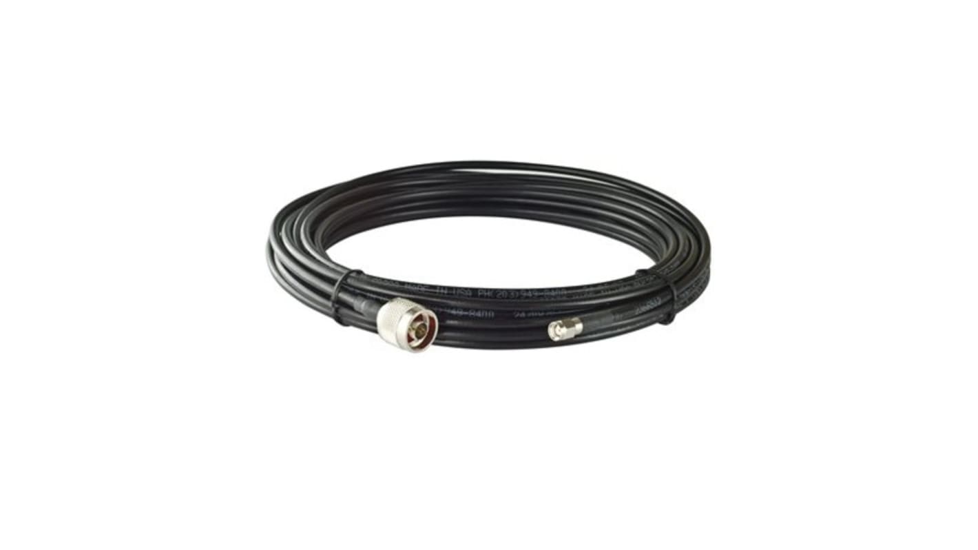 Koaxiální kabel LMR-195 LITE, Černá, A: Typ N, vnější průměr: 4.95mm, B: RP-SMA MOXA S koncovkou