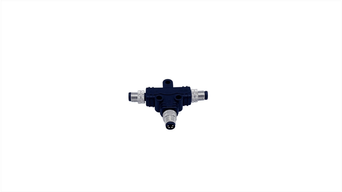 Norcomp Rundsteckverbinder Adapter, 3-polig Male M8 (1), 3-polig, Stecker, 2 Ports, 3-poliger M8-Stecker