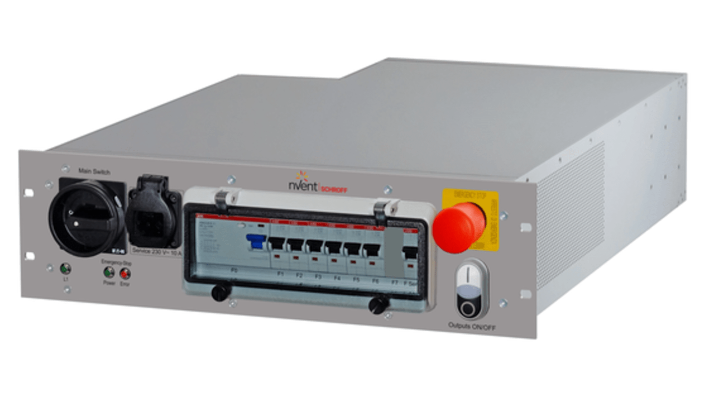 Unidad de distribución de potencia nVent SCHROFF 21270-005, 6 conectores, Cable 48.25cm IEC Rack Safety Plus Schuko