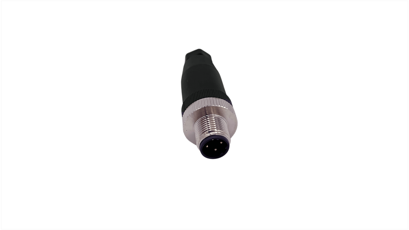 Norcomp Circular Connector, 4 Contacts, Free Hanging, M12 Connector, Plug, Male, IP66, M12 Series