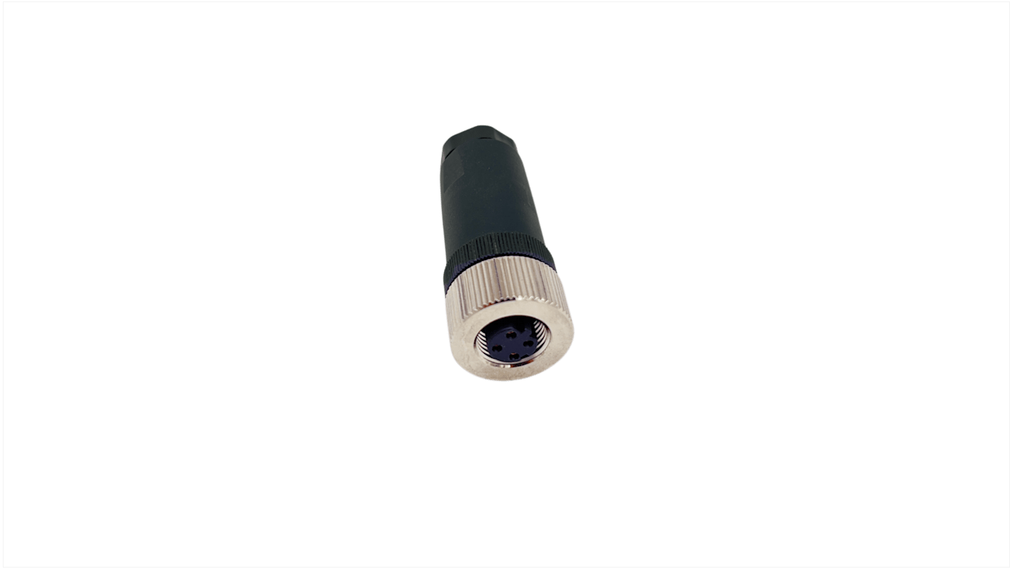 Norcomp Circular Connector, 4 Contacts, Free Hanging, M12 Connector, Plug and Socket, Female, IP66, M12 Series