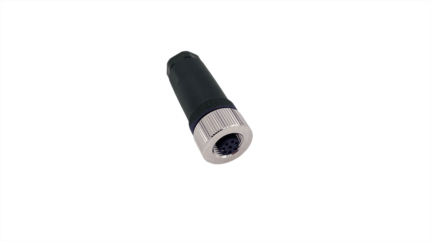 Norcomp Circular Connector, 8 Contacts, Free Hanging, M12 Connector, Plug and Socket, Female, IP66, M12 Series