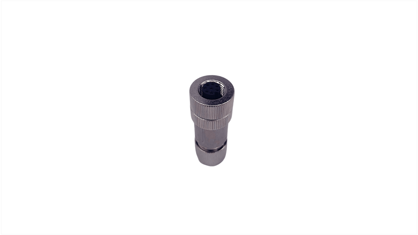 Norcomp Circular Connector, 8 Contacts, Free Hanging, M12 Connector, Plug and Socket, Female, IP66, M12 Series