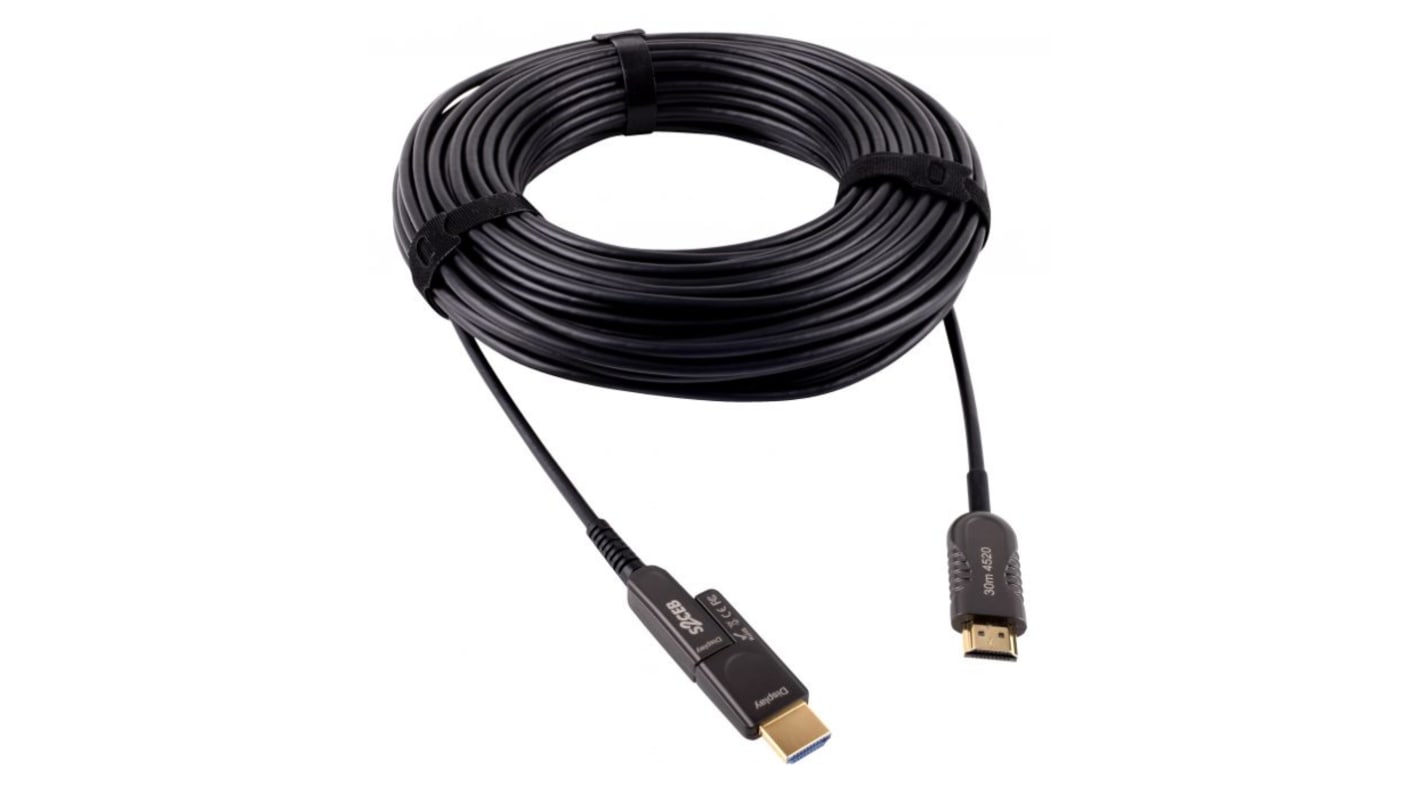 S2Ceb-Groupe Cae Optical HDMI Cord HDMI-Kabel A HDMI Stecker B HDMI Stecker Hohe Geschwindigkeit 4K max., 20m, Schwarz