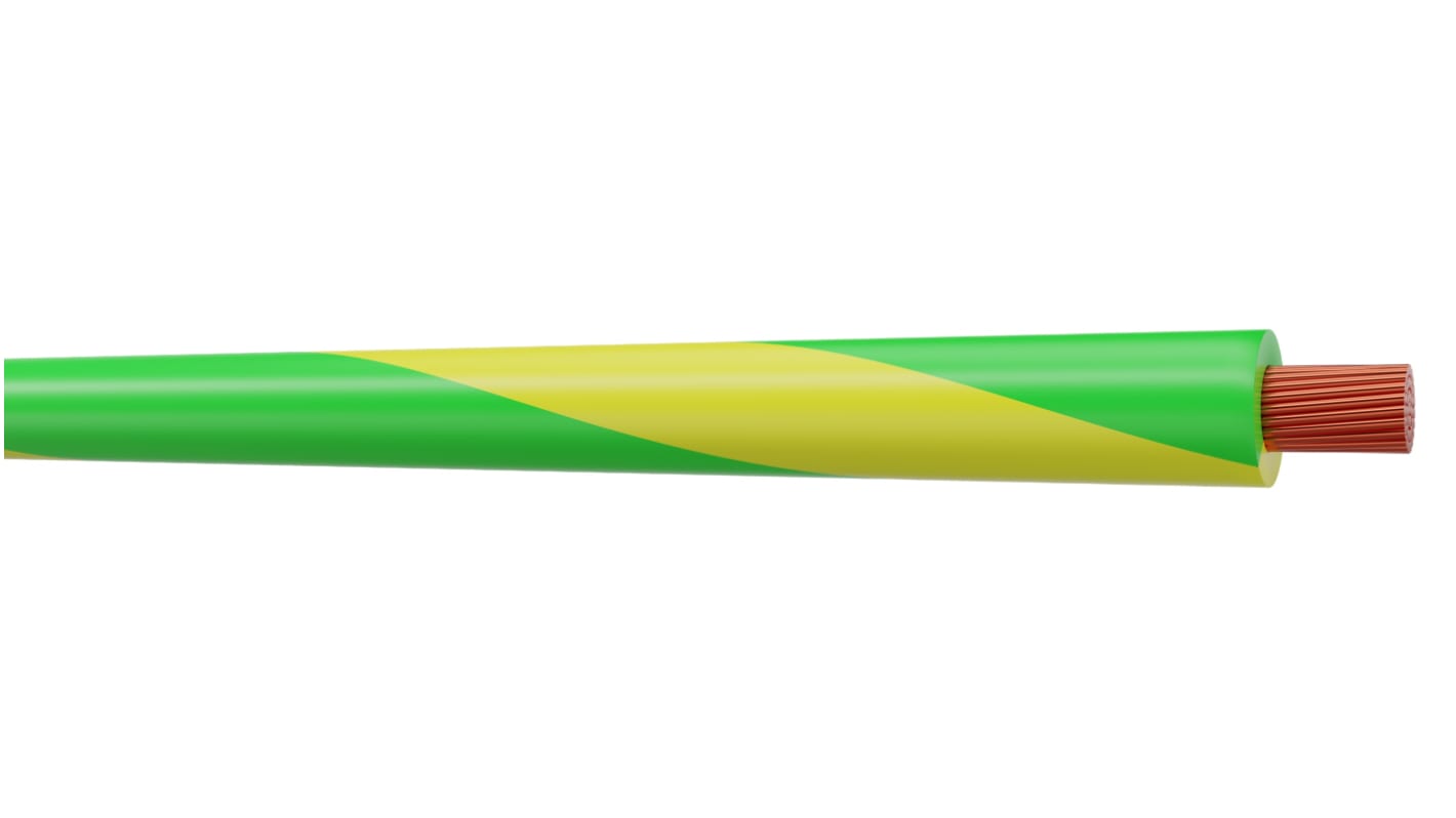 AXINDUS Einzeladerleitung 2,5 mm², 12 AWG 100m Grün/Gelb Polyolefin vernetzt isoliert 2,5 mm² Litzen