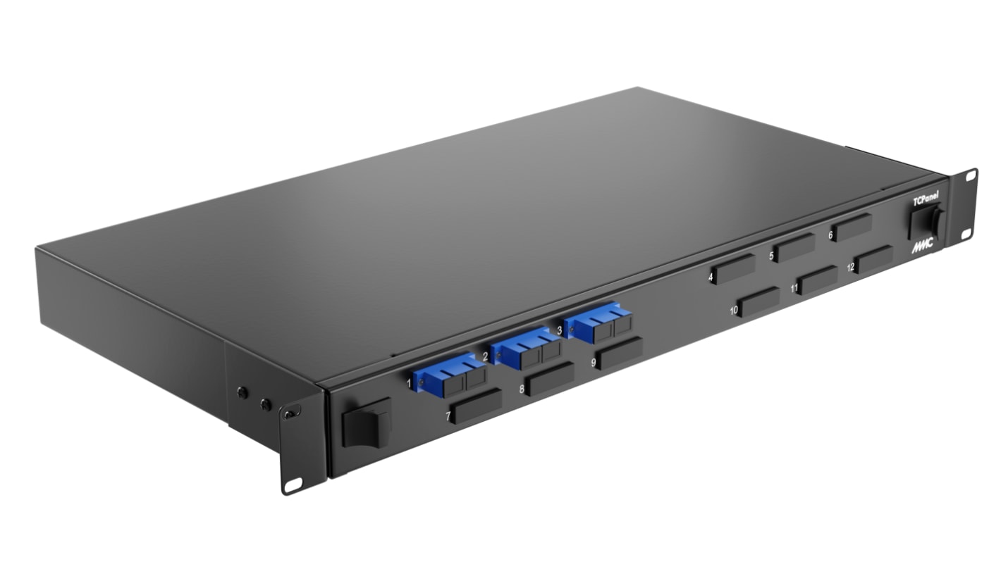 CAE Multimedia Connect 6 Port LC Single Mode Duplex Fibre Optic Patch Panel With 6 Ports Populated, 482.6mm