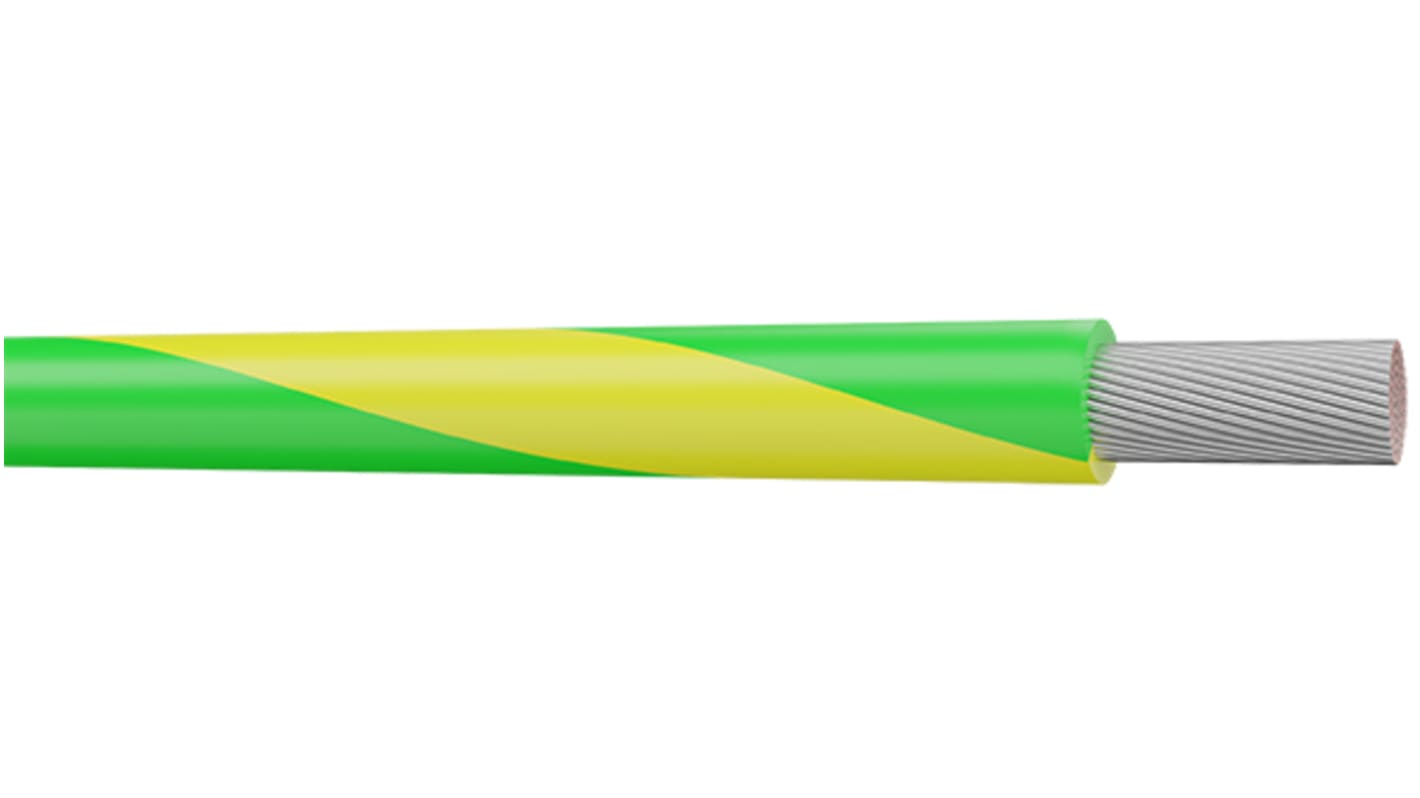 AXINDUS UL1007 Series Green/Yellow 1.2 mm2 Hook Up Wire, 18 AWG, 305m, PVC Insulation