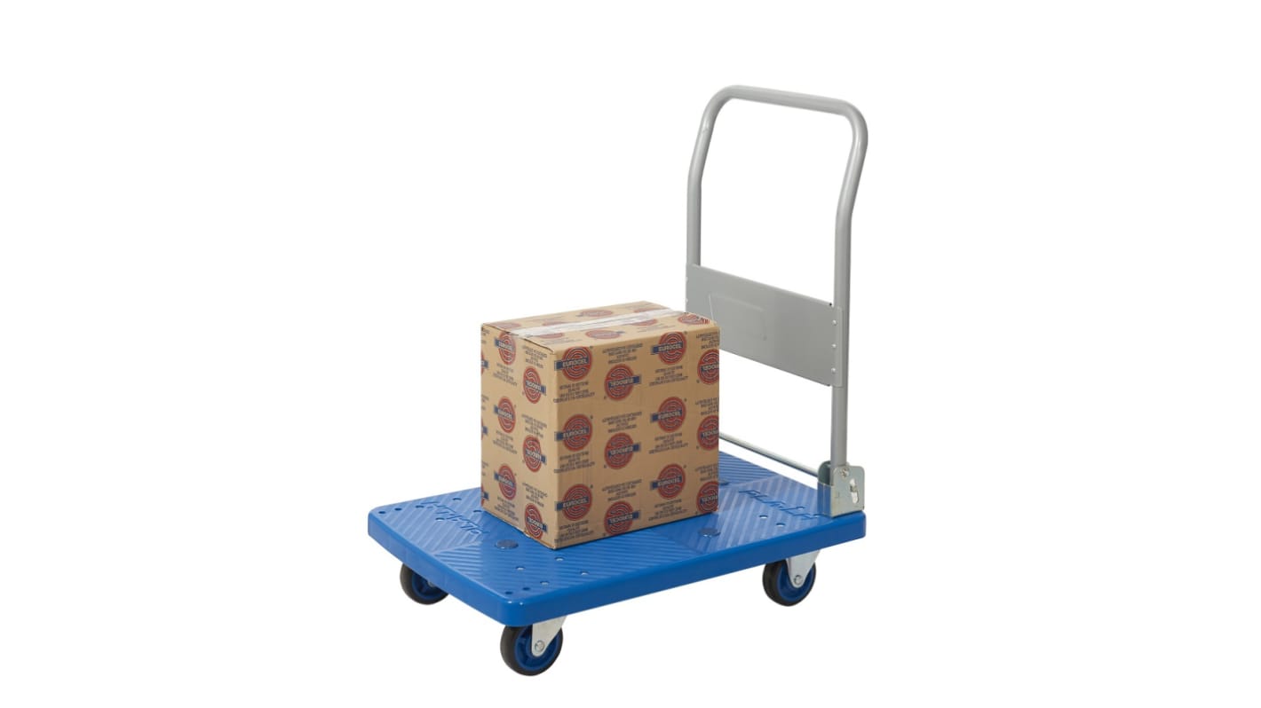 RS PRO Flatbed PP Platform Trolley, 720 x 490 x 860mm, 150kg Load