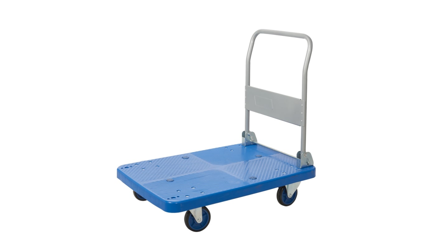 RS PRO Flatbed PP Platform Trolley, 900 x 600 x 890mm, 300kg Load