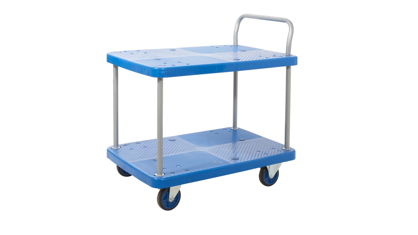 RS PRO Flatbed PP Platform Trolley, 900 x 600 x 930mm, 300kg Load