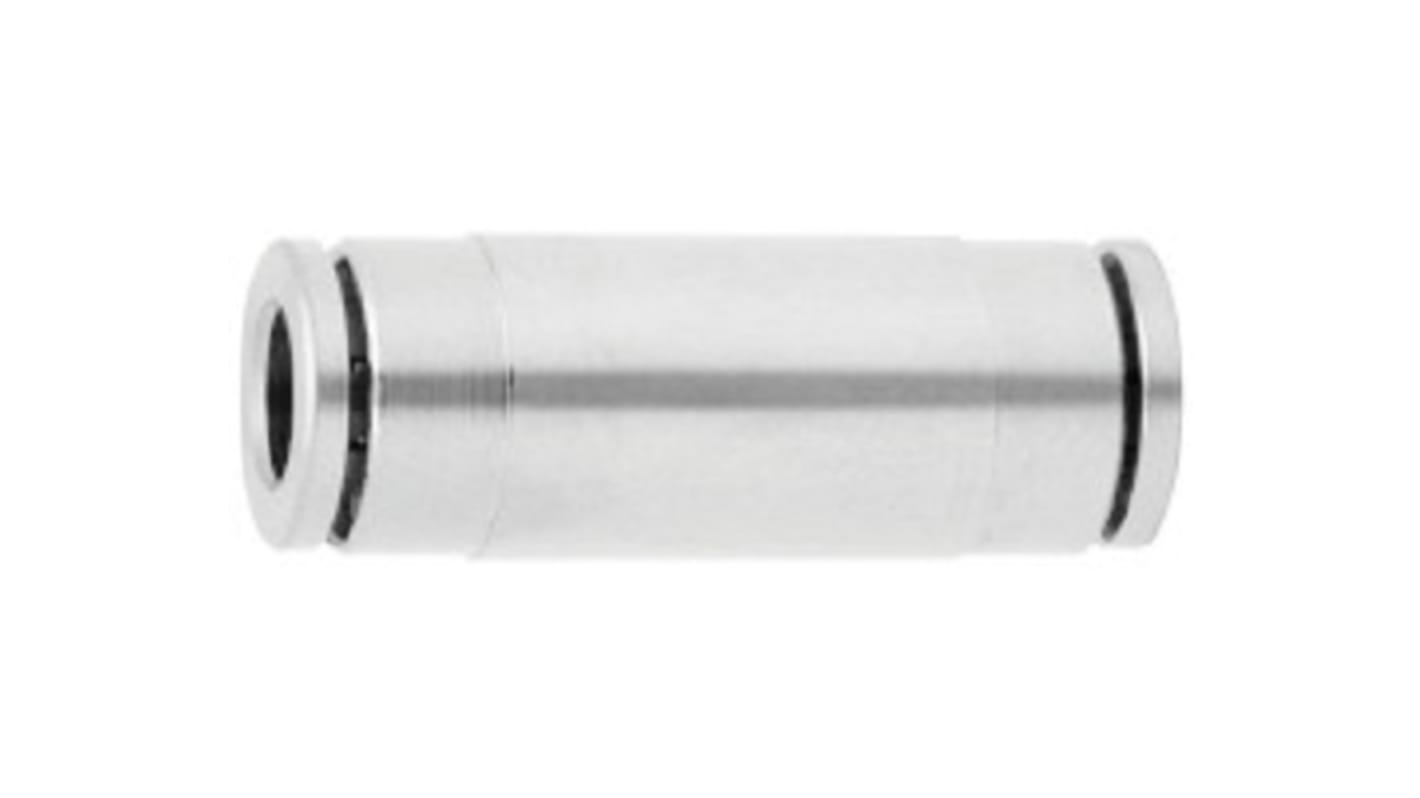 Norgren PNEUFIT 10 Series Straight Tube-to-Tube Adaptor, Push In 4 mm to Push In 4 mm, Tube-to-Tube Connection Style