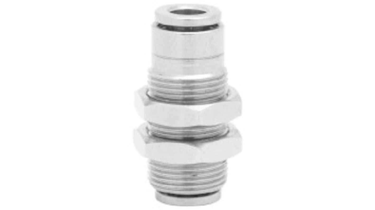 Norgren PNEUFIT 10 Series Straight Threaded Adaptor, Push In 8 mm to Push In 8 mm, Threaded Connection Style, 10029