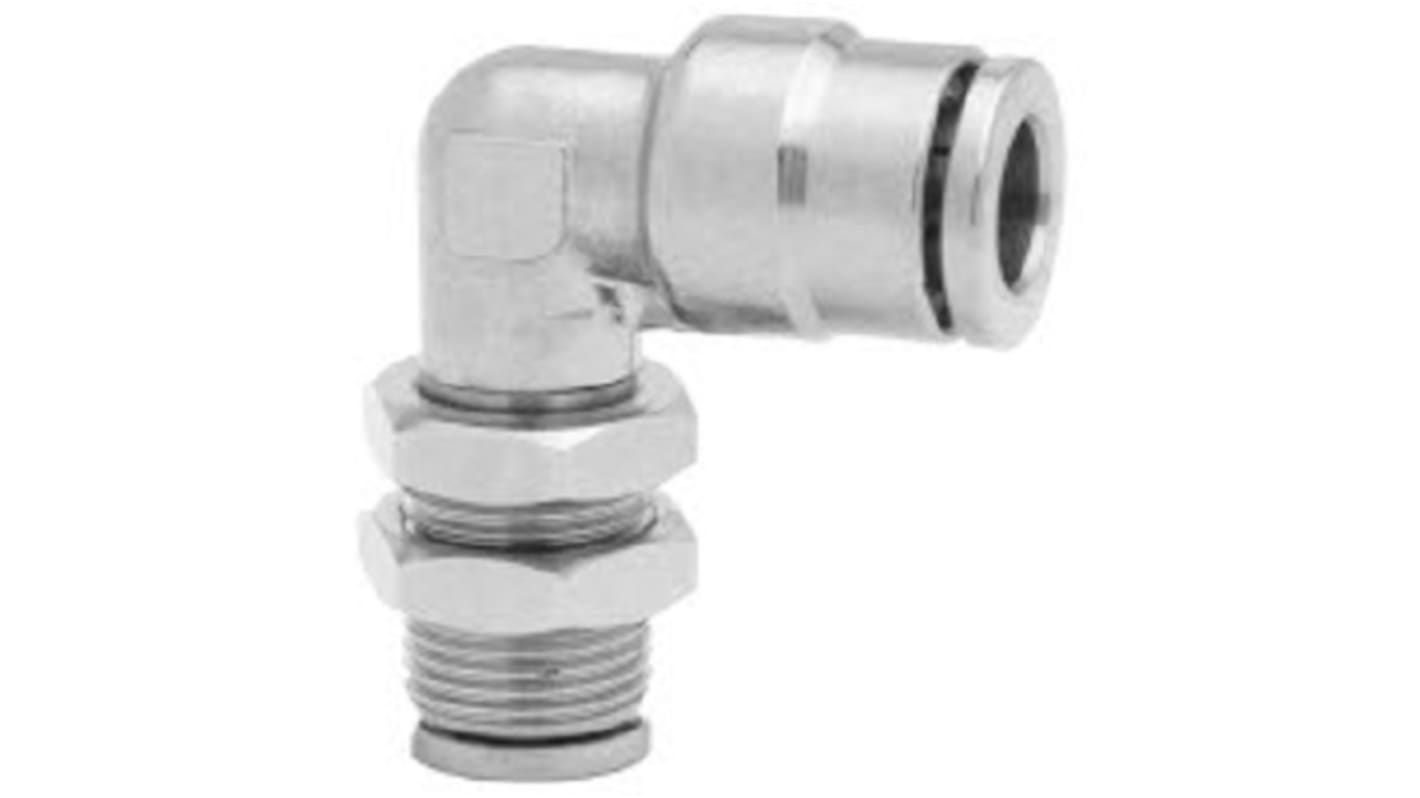 Norgren PNEUFIT 10 Series Straight Threaded Adaptor, Push In 6 mm to Push In 6 mm, Threaded-to-Tube Connection Style