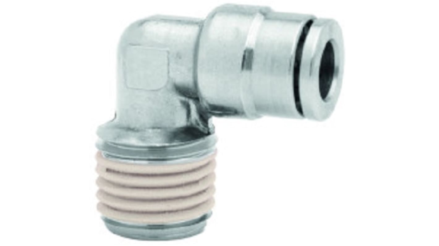 Norgren PNEUFIT 10 Series Straight Threaded Adaptor, R 1/4 Male to Push In 8 mm, Threaded-to-Tube Connection Style