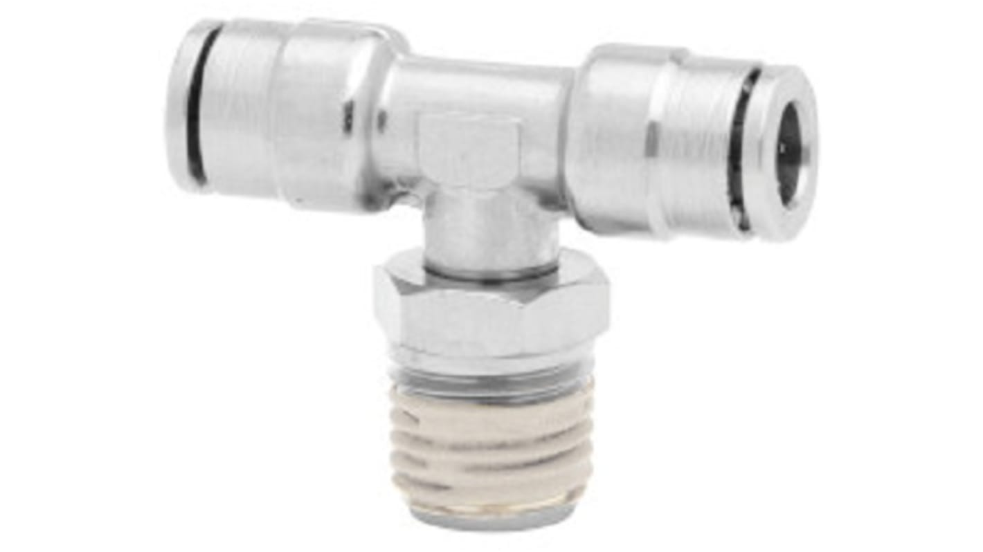 Norgren PNEUFIT 10 Series Straight Threaded Adaptor, R 1/8 Male to Push In 4 mm, Threaded-to-Tube Connection Style