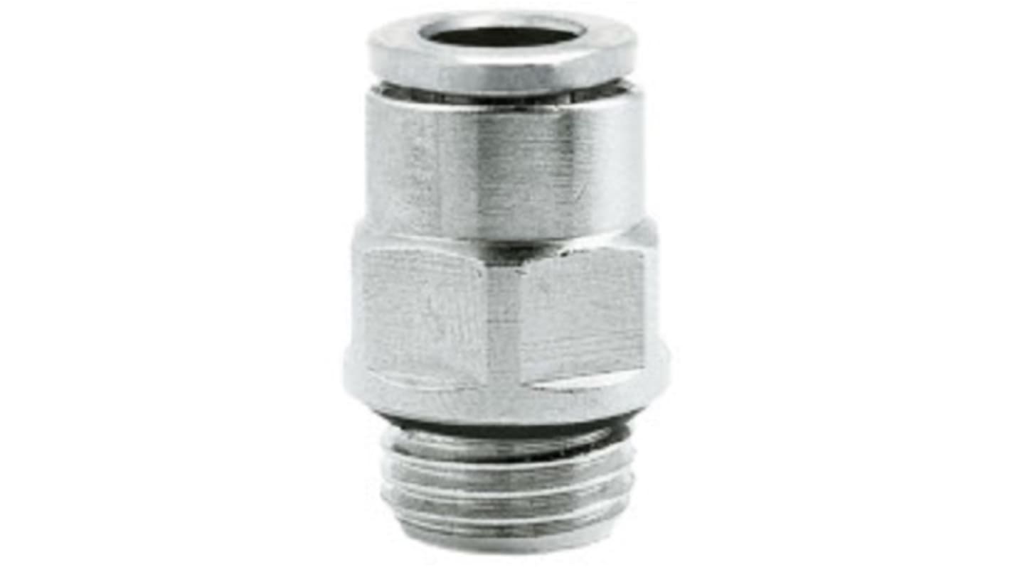 Norgren PNEUFIT 10 Series Straight Threaded Adaptor, G 1/8 Male to Push In 6 mm, Threaded-to-Tube Connection Style