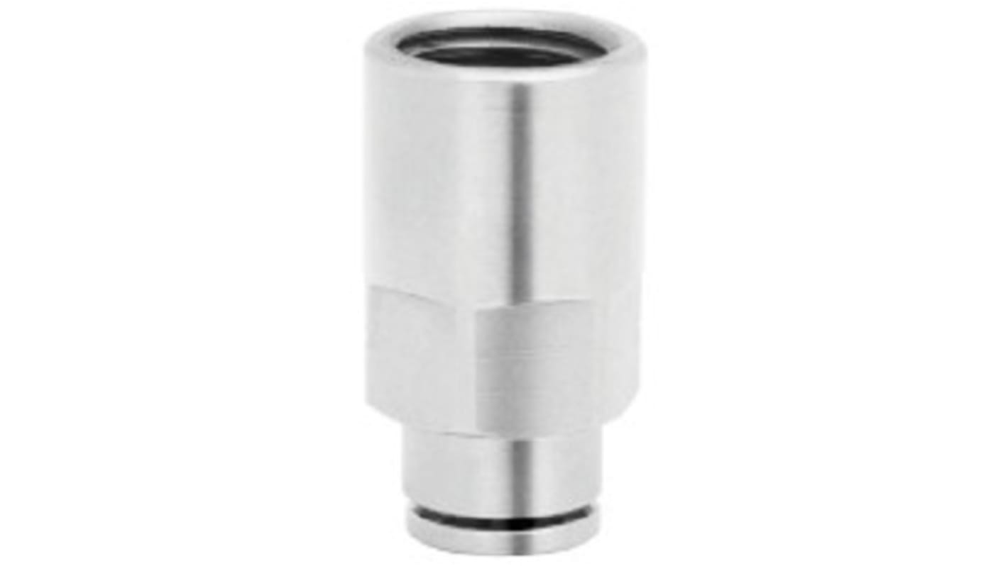 Norgren PNEUFIT 10 Series Straight Threaded Adaptor, G 1/4 Female to Push In 10 mm, Threaded-to-Tube Connection Style