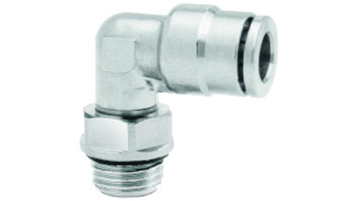 Coude pivotant Norgren PNEUFIT 10 vers Enfichable, 8 mm G 1/8 Mâle 1 x G 1/8 mâle, entrée 1 x