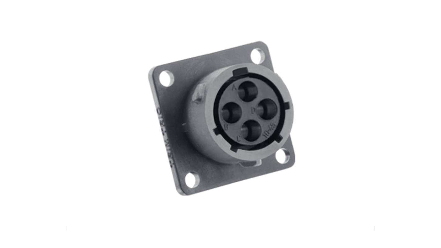 Conector circular Souriau hembra de 4 vías, montaje aéreo