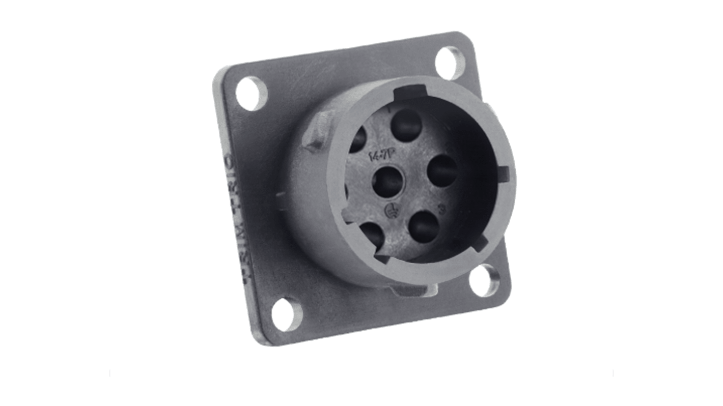 Souriau Circular Connector, 7 Contacts, Cable Mount, Socket