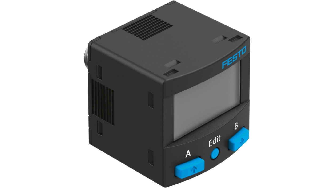 Festo SPAN-B Series Pressure Sensor, -1bar Min, 10bar Max, PNP/NPN, Switchable Output, Relative Reading