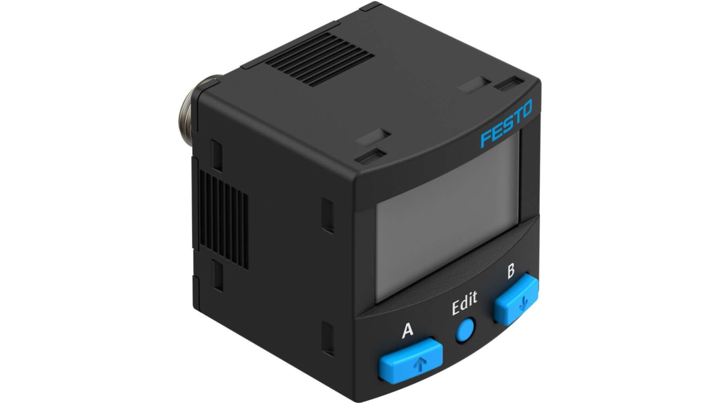 Festo SPAN-B Series Pressure Sensor, -1bar Min, 10bar Max, PNP/NPN, Switchable Output, Relative Reading