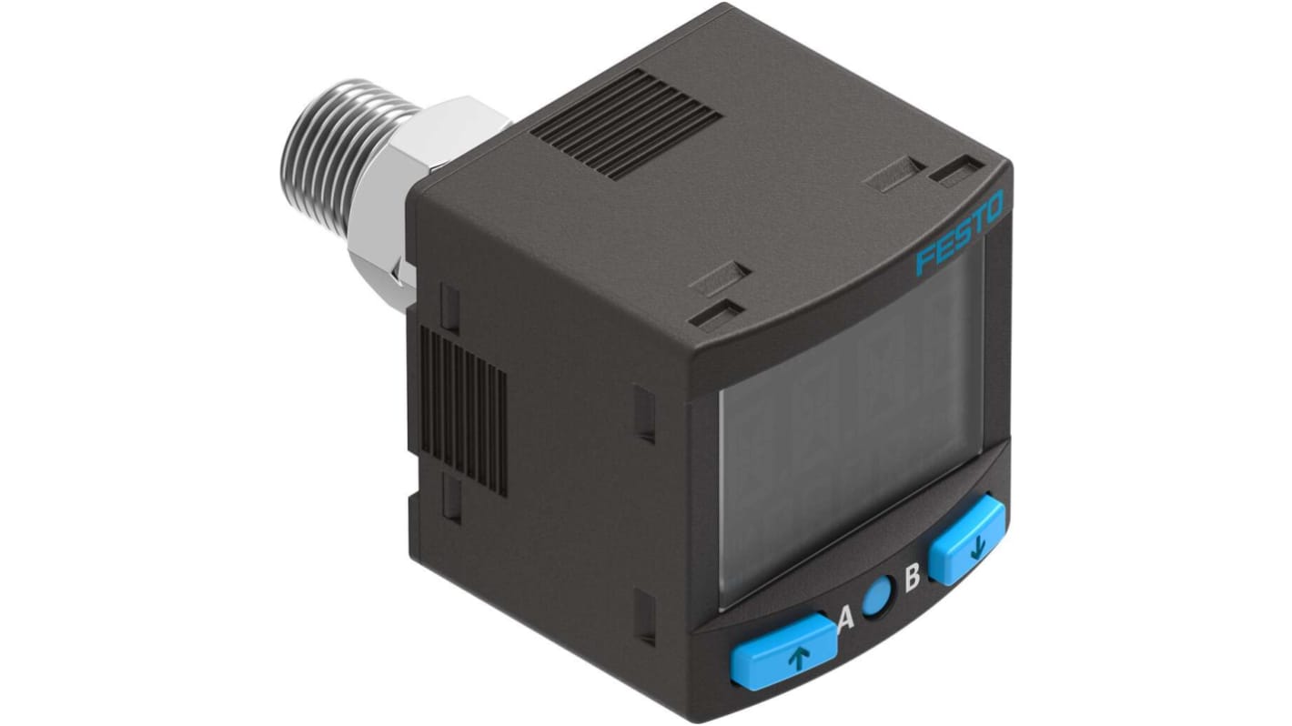 Festo SPAN-B Series Pressure Sensor, -1bar Min, 1bar Max, PNP/NPN, Switchable Output, Relative Reading