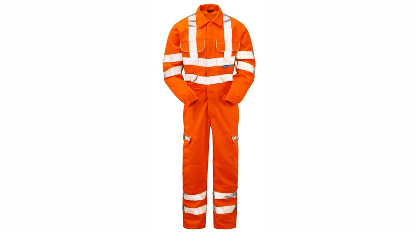 PULSAR Orange Reusable Hi Vis Overalls, XXL