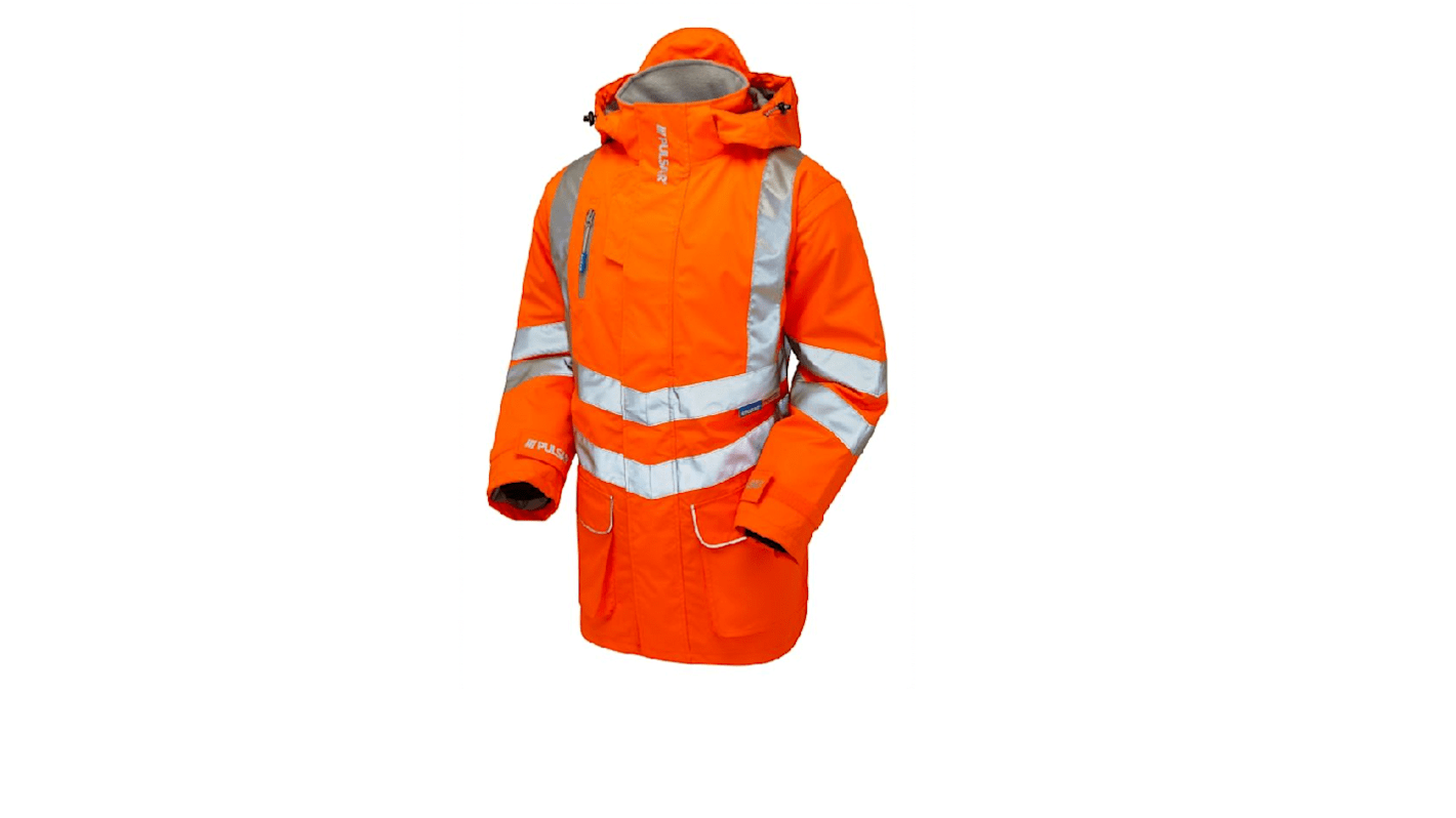 PULSAR PR499 Orange Unisex Hi Vis Winter Jacket, XXL