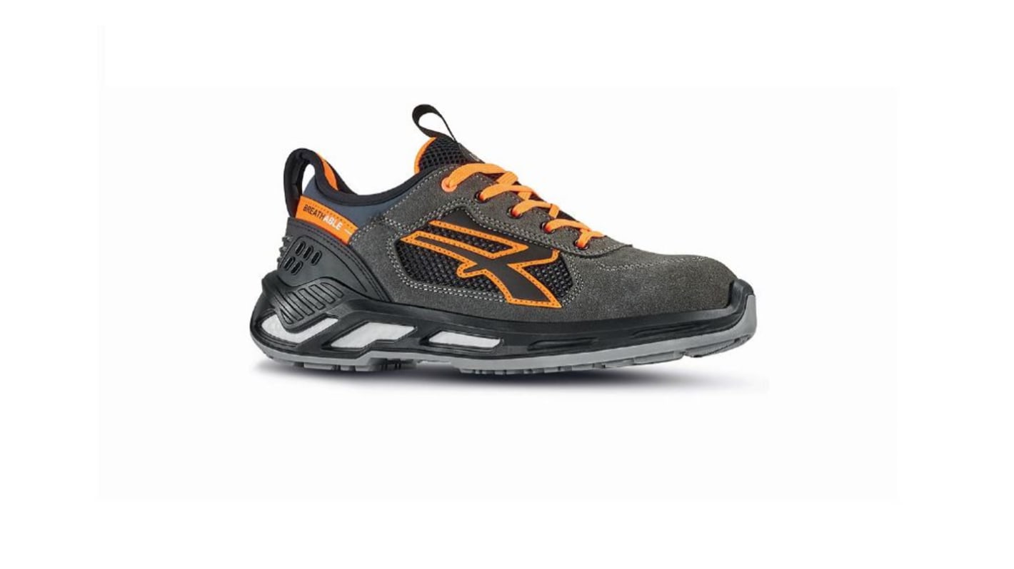 Scarpe sportive antinfortunistiche UPower RYDER, , Unisex tg. 39, col. Grigio/Arancione, con puntale di sicurezza