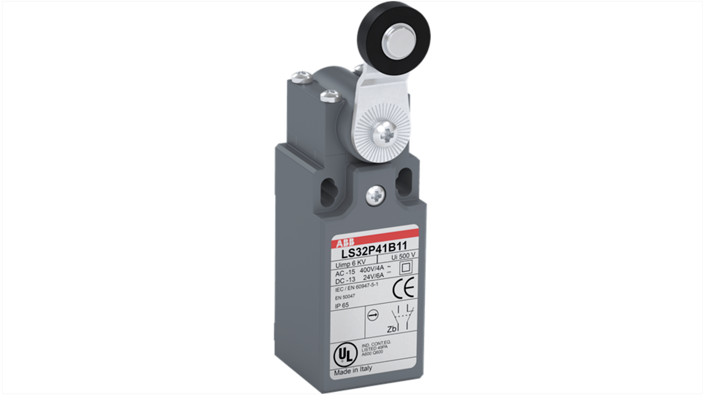 1SBV010141R1211 ABB Roller Lever Limit Switch, 1NO/1NC, IP65